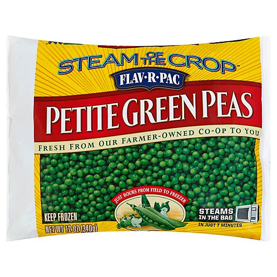 Flav R Pac Petite Green Peas Steam Of - 12 OZ