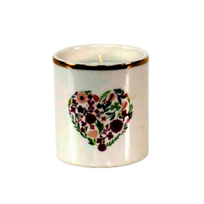 Debi Lilly Floral Heart Candle - EA - Image 1