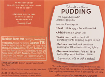 South & Spoon Pudding Company Salted Brown  Sugar Cooktop Pudding Mix - 4 Oz - Image 6