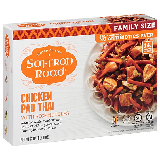 Saffron Road Chicken Pad Thai W Noodles - 22 OZ