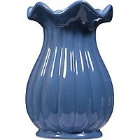 Debi Lilly Ruffled Ribbed Vase Small Dar - EA - Image 1