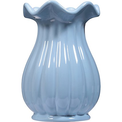 Debi Lilly Ruffled Ribbed Vase Small Light Blue - EA - Image 1