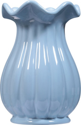 Debi Lilly Ruffled Ribbed Vase Small Light Blue - EA