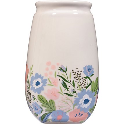 Dl Floral Mason Jar Sm Cream - EA - Image 1