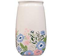Dl Floral Mason Jar Lg Cream - EA