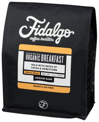 Fidalgo Organic Breakfast Whole Bean Coffee - 12 OZ - Image 2