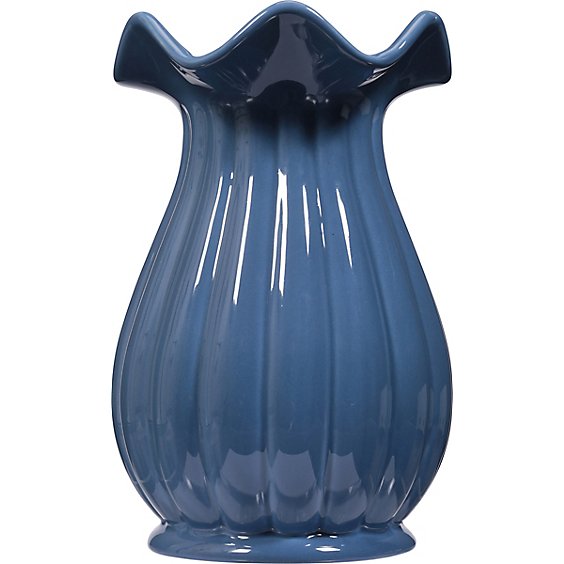 Debi Lilly Ruffled Ribbed Vase Large Dar - EA