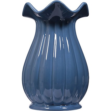 Debi Lilly Ruffled Ribbed Vase Large Dar - EA - Image 1