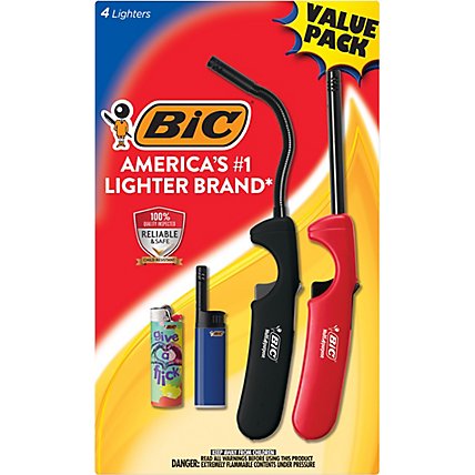 Bic Mixed Lighters 4pk - 4 CT - Image 1