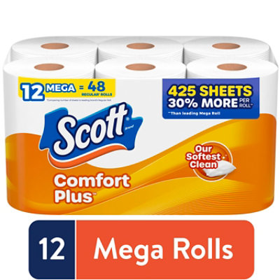 Scott ComfortPlus 1Ply Toilet Paper Mega Rolls 12 Count Safeway