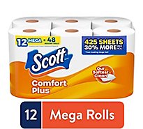 Scott ComfortPlus Mega Roll Toilet Paper - 12 Roll