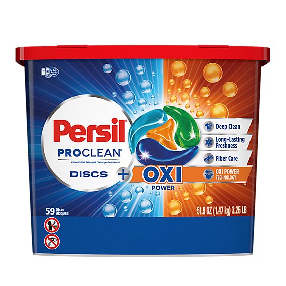 Persil ProClean Discs OXI Power Laundry Detergent Packs - 62 Count