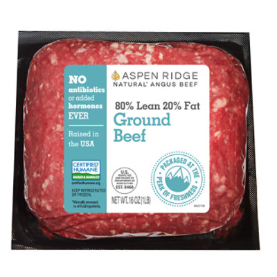 Aspen Ridge Natural Angus Ground Beef 80% Lean 20% Fat - 16 Oz - Image 1