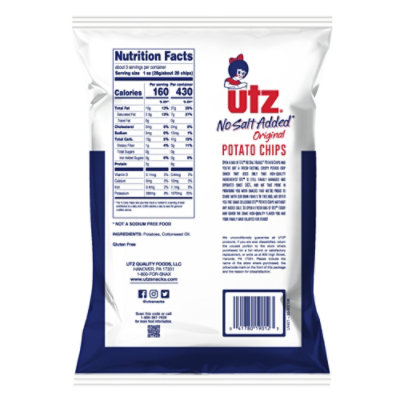 2.75 Oz Utz No Salt Added Chips - 2.75 OZ - Image 6