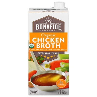 Bonafide Chicken Broth Organic - 32 FZ - Image 1