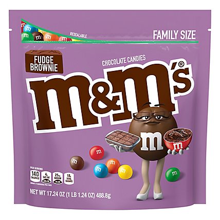 M&ms Fudge Brownie Family Size Stand Up Pouch - 17.24 OZ - Image 1