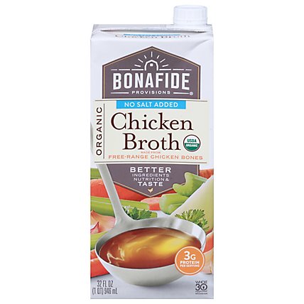 Bonafide Chicken Broth No Salt Organic - 32 FZ - Image 3