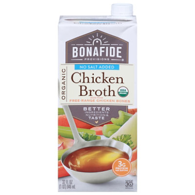 Bonafide Chicken Broth No Salt Organic - 32 FZ