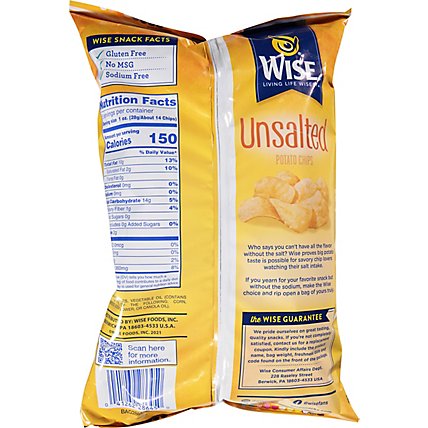 Wise Unsalted Potato Chip - 5 OZ - Image 6