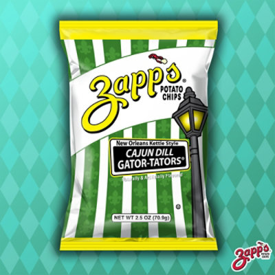 Zapps Cajun Dill Gatortators Kettle Chip - 2.5 OZ - Image 5