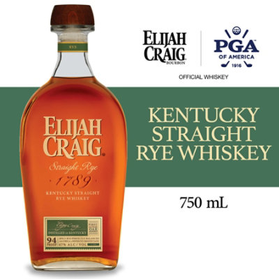 Elijah Craig Straight Rye Whiskey - 750 ML - Image 1
