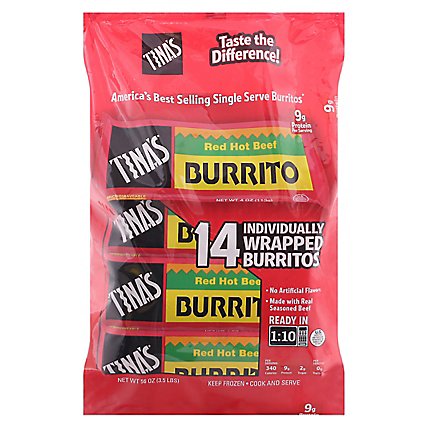 Tinas 14ct Red Hot Beef Burritos - 56 OZ - Image 1