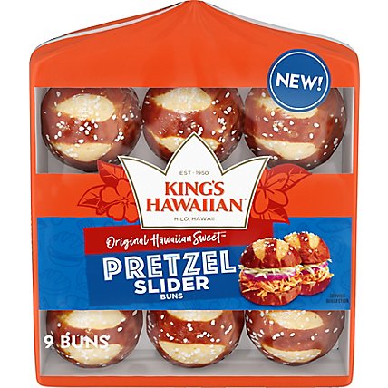 King's Hawaiian Original Hawaiian Sweet Pretzel Pre-Sliced Slider Buns - 11 Oz - Image 2