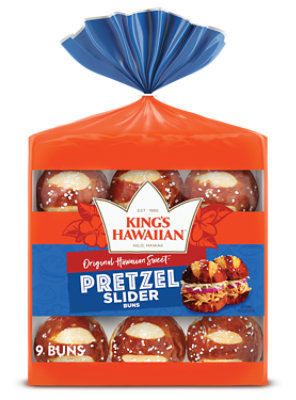 King's Hawaiian Original Hawaiian Sweet Pretzel Pre-Sliced Slider Buns - 11 Oz - Image 1