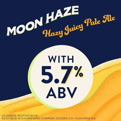 Blue Moon Moon Haze Craft Beer 5.7% ABV Cans - 6-12 Fl. Oz. - Image 3