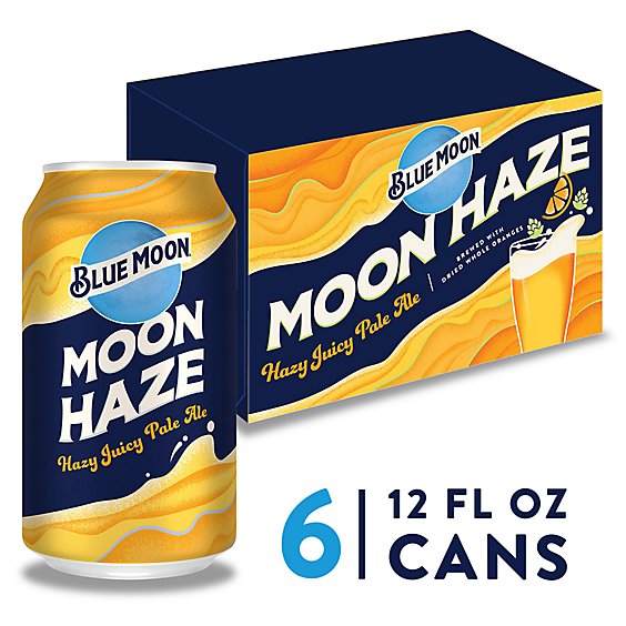 Blue Moon Moon Haze Craft Beer 5.7% ABV Cans - 6-12 Fl. Oz.