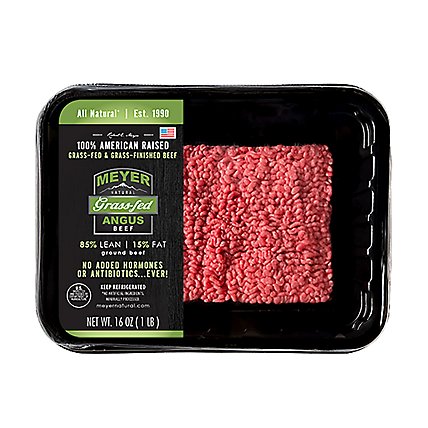 Meyer Natural Grass Fed Angus 85/15 Ground Beef Loaf - 16 OZ - Image 1