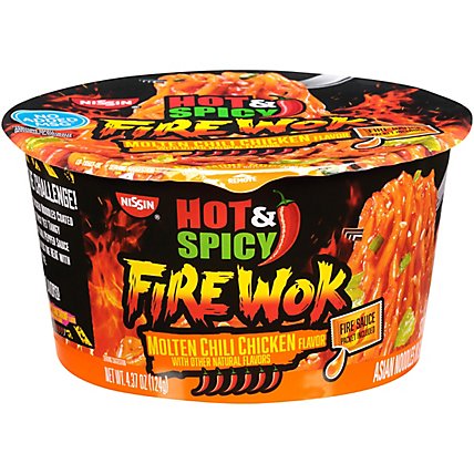 Nissin Hot & Spicy Fire Wok Molten Chili Chicken Cup - 4.374 OZ - Image 1