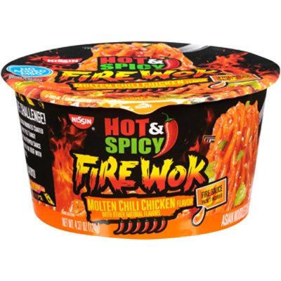 Nissin Hot & Spicy Fire Wok Molten Chili Chicken Cup - 4.374 OZ