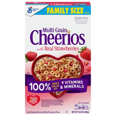 Multigrain Cheerios Cereal With Real Strawberries - 13.5 OZ
