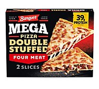 Banquet Mega Pizza Double Stuffed Four Meat Frozen Pizza Slices 2 Count - 13.3 Oz