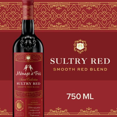 Menage a Trois Sultry Red Wine Bottle - 750 Ml - Image 1