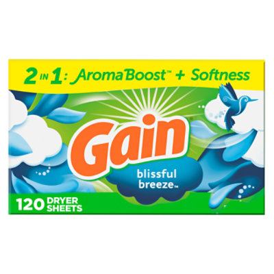 Gain Fabric Softener Dryer Sheets Blissful Breeze - 120 CT - Image 1