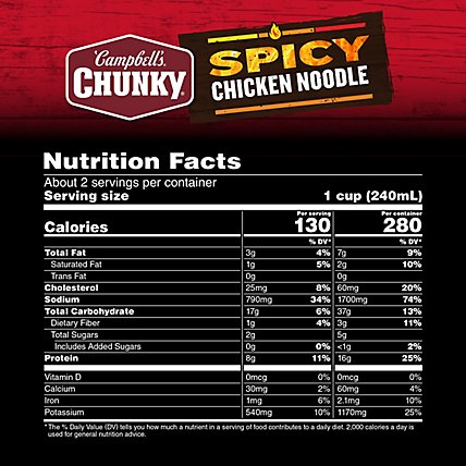 Campbells Chunky Soup Spicy Chicken Noodle - 18.6 OZ - Image 3