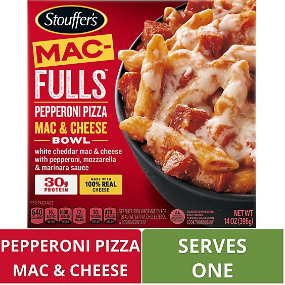 Stouffer's Mac-Fulls Pepperoni Pizza Mac And Cheese Frozen Meal Bowl - 14 Oz