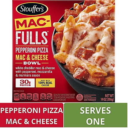 Stouffers Mac Fulls Pepperoni Pizza Mac And Cheese Bowl Frozen Entree - 14 Oz - Image 1