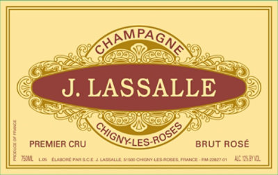 J. Lassalle Rose Brut 1er Cru Wine - 750 ML - Image 1