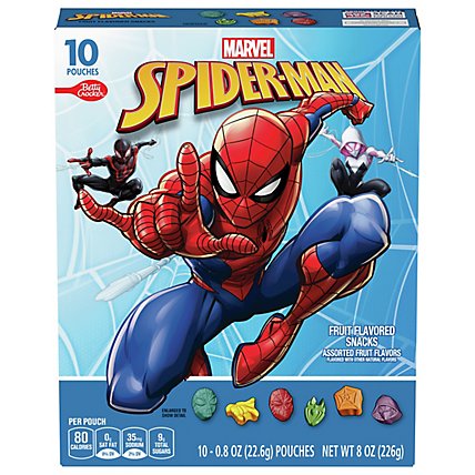 Betty Crocker Spiderman Fruit Snacks 10 Count - 8 OZ - Image 1