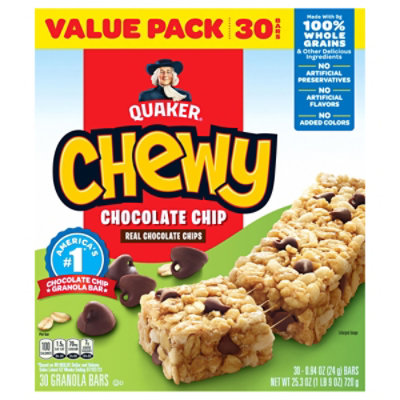 Quaker Chewy Granola Bars Choc Chip 30ct - 25.3 OZ - Image 3