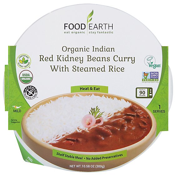 Food Earth Entree Bean Curry Rice - 10.58 OZ