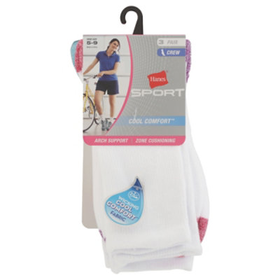 Hanes Wmen Athlic Crw Wht Clr - 1 EA - Image 3