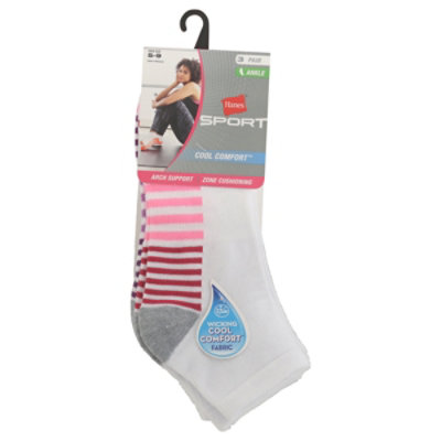 Hanes Wmen Athletic Ankle Wht - 1 EA - Image 2