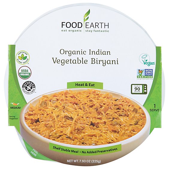 Food Earth Entree Vegetable Biryani - 7.93 OZ