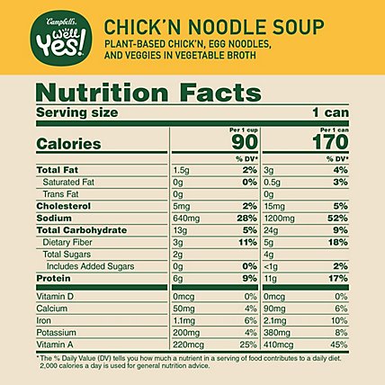 Campbells Well Yes Soup Plant Based Chicken Noodle - 16.1 OZ - Image 5