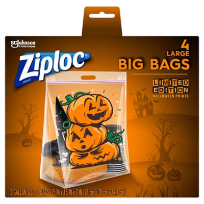 Ziploc Brand Large Halloween Print Big Bags - 4 Count - Albertsons