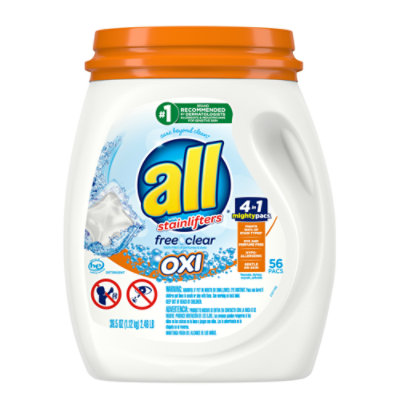 all Free Clear Mighty Pacs OXI Laundry Detergent Pacs - 56 Count